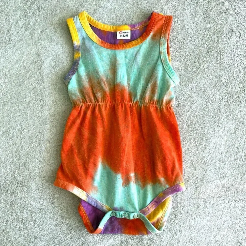 Pat Pat Baby Girls Tie Dye Tank Top Bodysuit